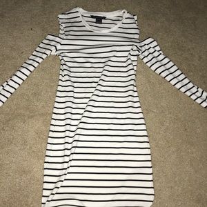 B&W striped French Connection shirt/dress